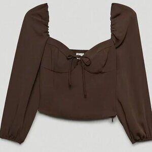 ARITZIA Novella Blouse in Chocolate Brown - Size Medium
